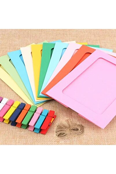 Choice MULTI 10pcs Combination Paper Frame With Clips DIY Kraft Paper Picture Frames Hanging Wall Photos Al