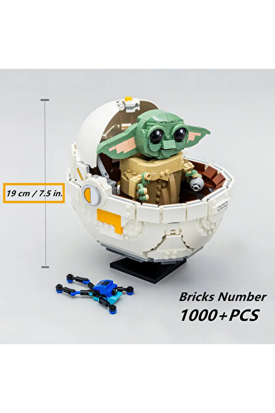 Choice 1048pcs MOC 1048pcs Cartoon Series Grogu with Hover Pram Model Building Block Ancient Set Assembled