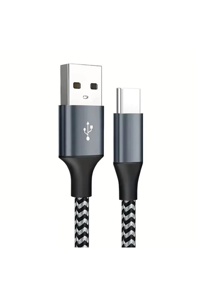 Choice كابل USB A إلى Type C مضفر من النايلون بطول 2 متر، قطعة واحدة باللون ا...