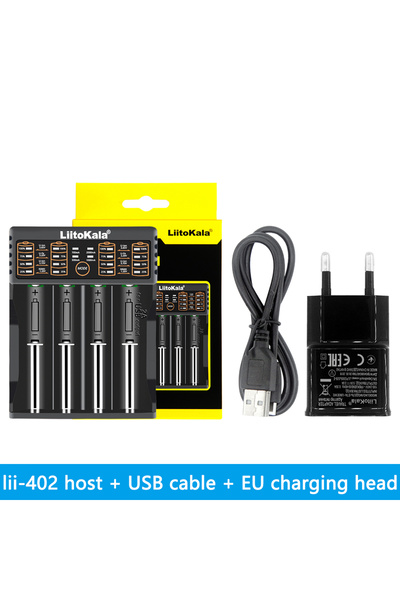 Choice1 اختيار Lii-402-5V2A-EU LiitoKala Lii-402 شاحن بطارية عالمي ل 18650 26...