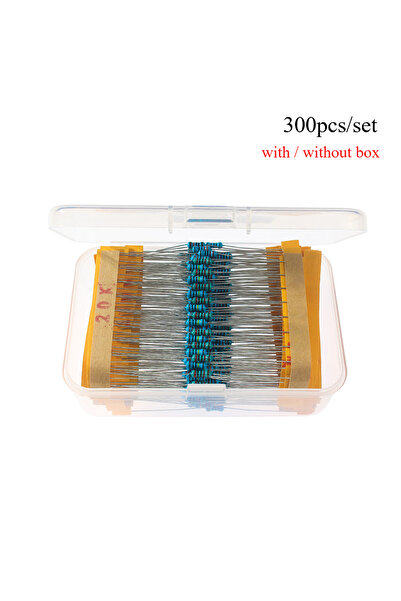 Choice With box - 300PCS 300/600PCS 1/4W Metal Film Resistor kit 1% 30 values 0.25W Resistors Kit 10Ω~1MΩ c