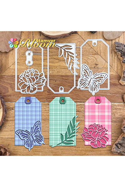 Choice Original Lovely Peony Leaves Butterfly Hollow Tags Metal Cutting Dies ...