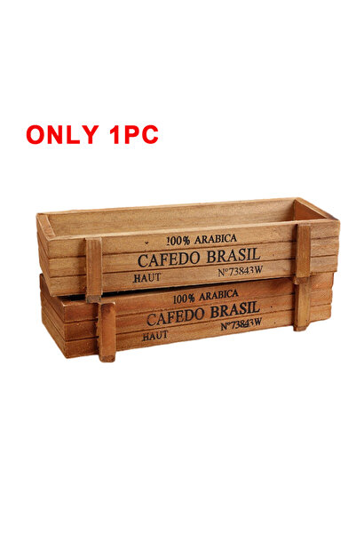 Choice Letter Retro Garden Plant Pot Vintage Wooden Storage Box for Sundries Stationery Pen Box Succulents