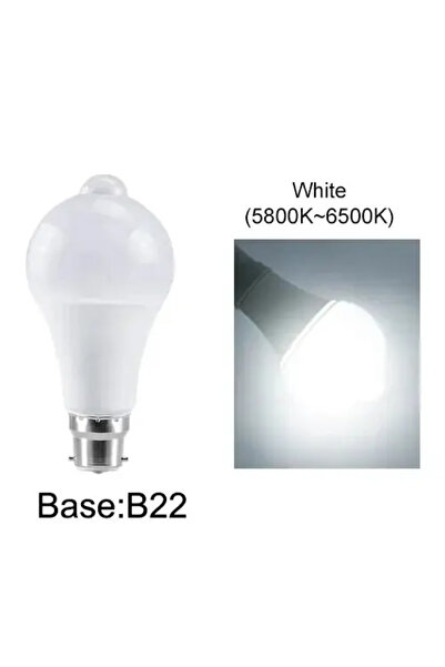 GGBEE مصباح LED أبيض بارد بقوة 12 واط، قاعدة B22، مزود بمستشعر حركة، يعمل من ...