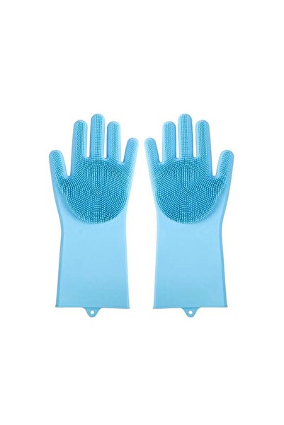 Choice قفازات غسيل الأطباق المصنوعة من السيليكون باللون الأزرق، صديقة للبيئة ...