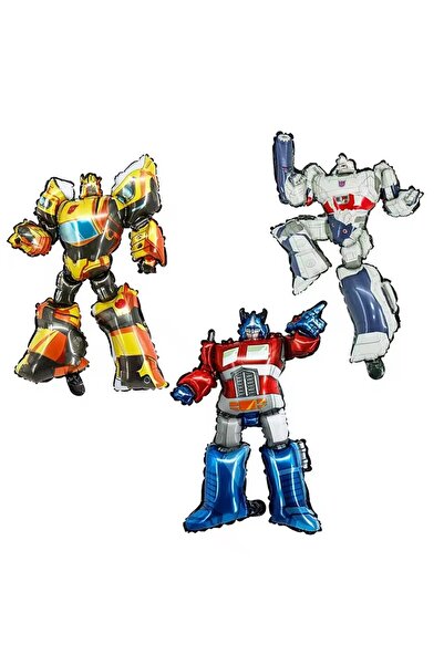 Miniso As Picture style-1 3pcs Transform Foil Balloons Blue Red Yellow Bee Ballons Car Birthday Party Decor