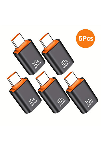 Choice 5 قطع من النوع C ذكر 10A USB A إلى USB C OTG محول من النوع C إلى USB م...