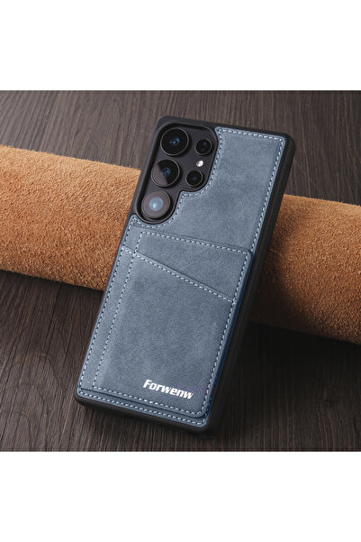 Choice جراب جلدي أزرق لهاتف Galaxy S25 Ultra، متوافق مع S25 Edge، S26، S24 Ul...