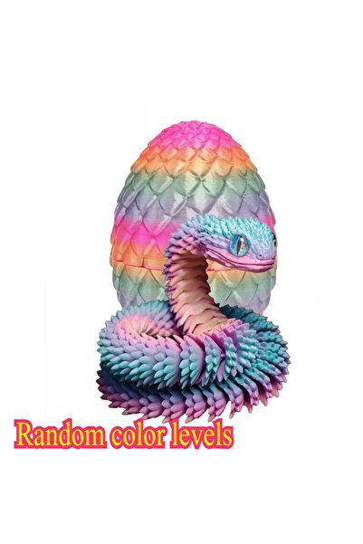 Choice Candy Rainbow01 ثعبان مطبوع ثلاثي الأبعاد مع مفصل بيضة محاكاة ثعبان زخ...