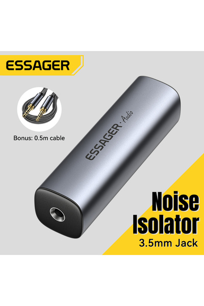 essager 3.5mm Aux Audio Noise Filter Anti-interference Ground Loop Noise Lsolator Eliminate For C...
