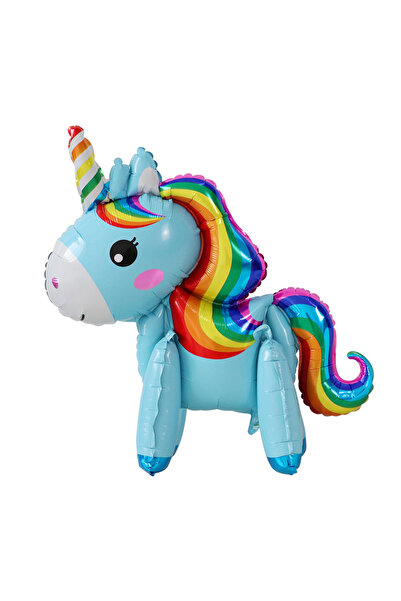 Disney بالونات يونيكورن من رقائق معدنية متدرجة بألوان قوس قزح ثلاثية الأبعاد بحجم 84 × 42 سم كما في الصورة لحفلات أعياد ميلاد الأطفال والبنات