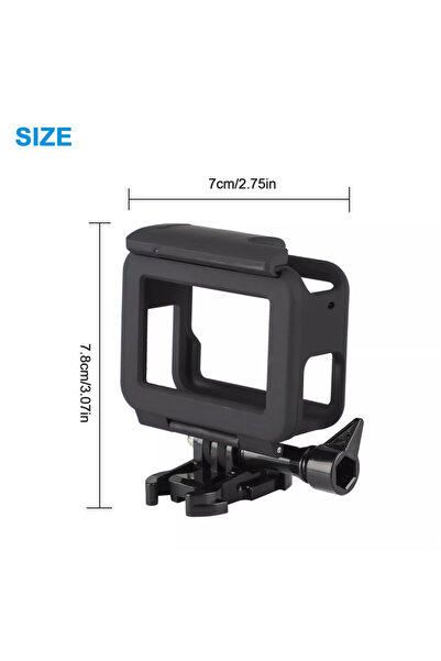 Choice جراب حماية أسود بإطار لكاميرا GoPro Hero 7 6 5 مع غطاء إطاري أسود لكام...