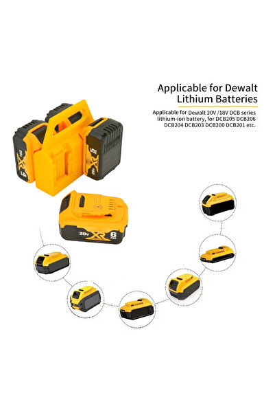 Choice 1PC Battery Holder Storage Rack for Dewalt 18V 20V Li-ion Battery DCB203 DCB205, Wall Mount Batte...