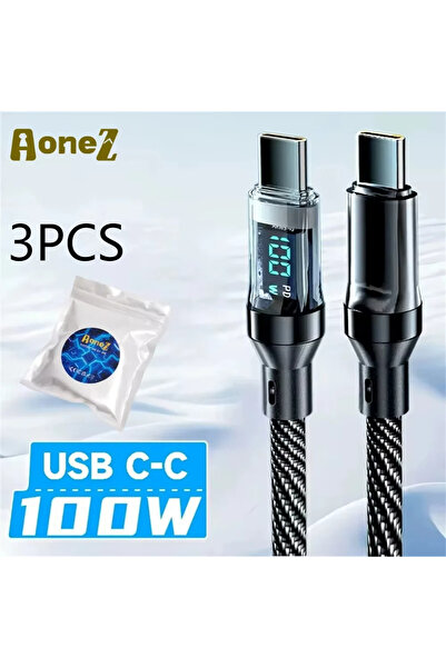 Choice 1 متر 3 قطع 100 واط C-C 3 قطع كابل شاحن موفر للطاقة 60 120 واط مع مؤشر...