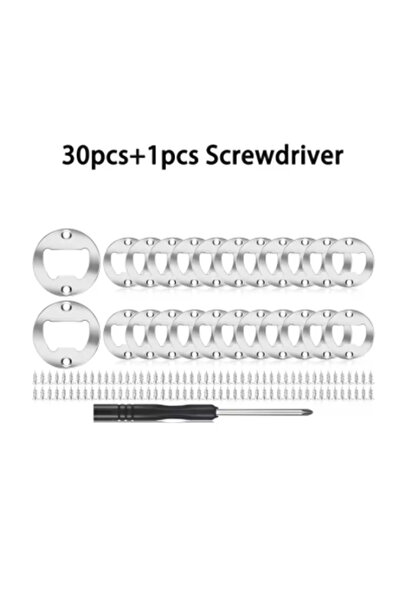 Choice 31 pcs silver set Bottle Opener Insert w/screw 40mm Round Iron Corn Beer Open Antique Bronze Silver