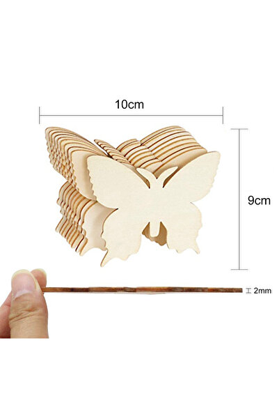 choice2 10pcs Butterfly B 10pcs Butterfly Flower DIY Painting Wooden Crafts W...