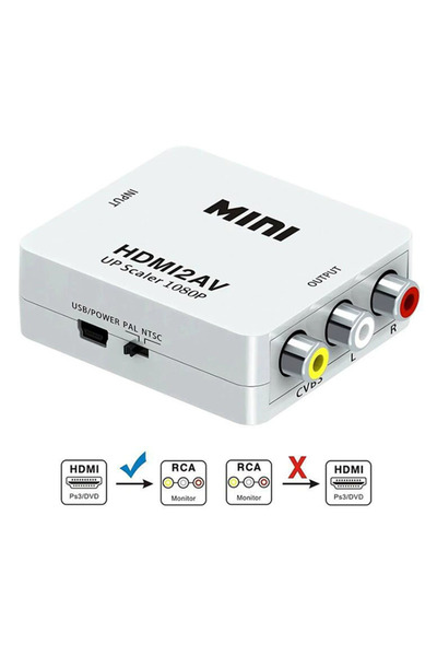Choice أبيض HDMI-متوافق مع AV RCA محول محول صندوق 1080P RCA AV CVSB LR فيديو ...