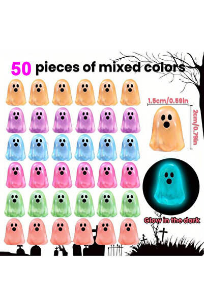 Choice 50pc Mix 50PCS Mini Luminous Ghost Ornaments DIY Accessories Tiny Resin Handicraft Glowing Kids Toys