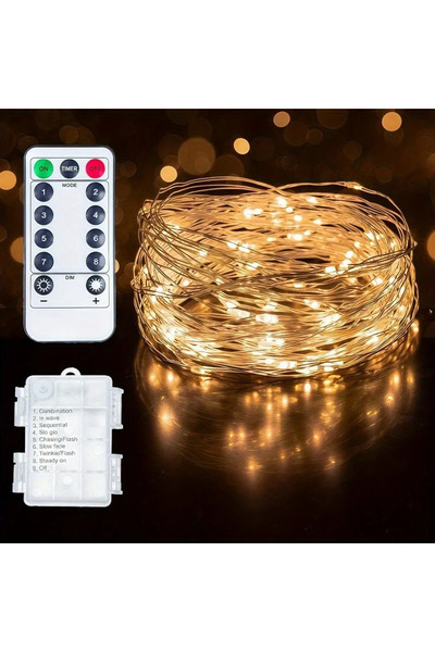Choice أضواء خرافية دافئة بطول 30 مترًا، 50-300 مصباح LED، تعمل بالبطارية، سل...