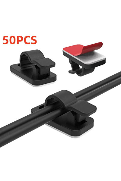 Choice 50 قطعة - أسود 10/50 قطعة مشابك منظم الكابلات إدارة الكابلات مدير الأسلاك حامل السلك شحن USB