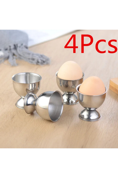 Choice 4pcs 4pcs Stainless Steel Boiled Egg Cups Stand Rack Eggs Holder Kitch...