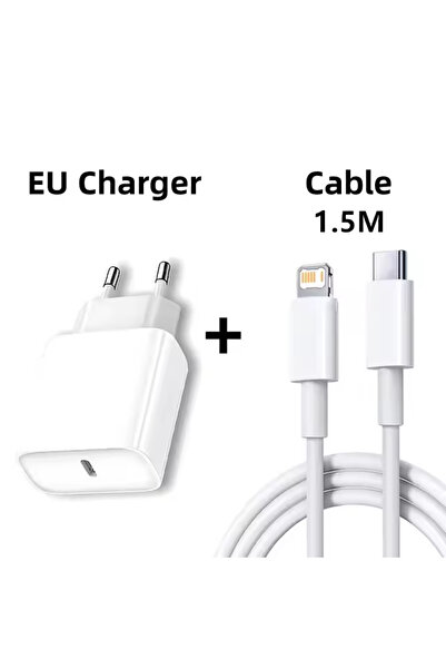 Choice EU 1.5m Cable 20W Fast Charger For iPhone 13 mini 12 11 pro 14 Pro Max...