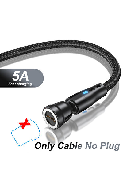 Choice كابل AUFU 7Pin 5A مغناطيسي من النوع C بطول 1 متر فقط، أسود اللون، سلك ...