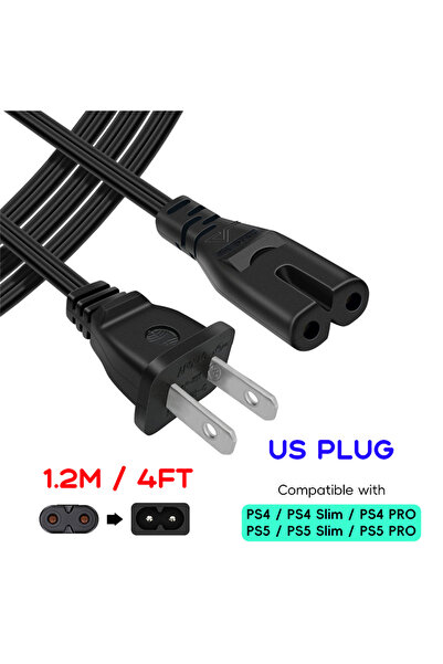 Choice كابل طاقة بمقبس أمريكي لأجهزة Xbox وPlayStation 5 و4، يعمل مع Xbox وPS...