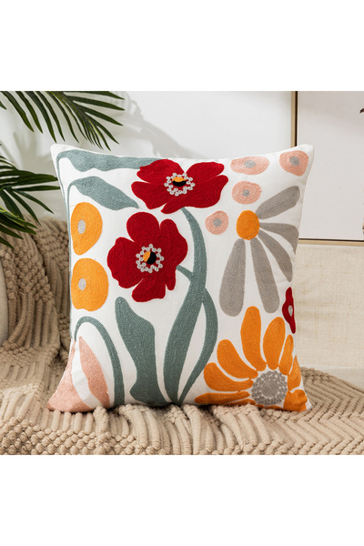 Choice 45x45cm A Embroidered Throw Pillow Cover 45x45cm Soft Cozy Cotton Outdoor Decorative Pillowcase Cove