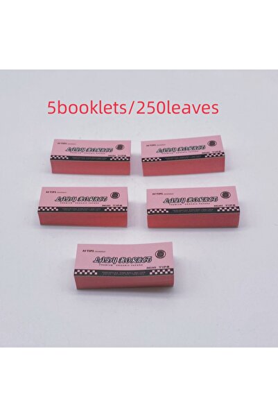 Choice 5booklets Pink 5booklets 250Leaves Natural Unrefined Rolling Papers Filter Booklets Pink Papers Filt