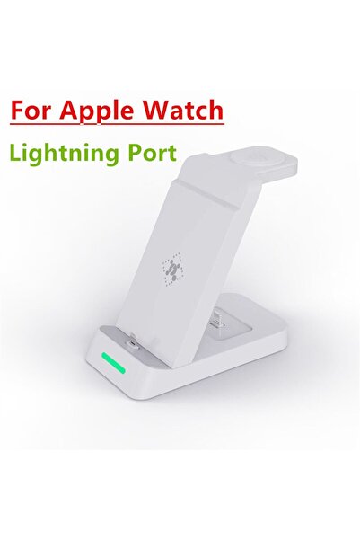 Vikefon حامل شاحن لاسلكي 3 في 1 أبيض للآيفون 16-12 X S24 S23 S22 محطة شحن سريع