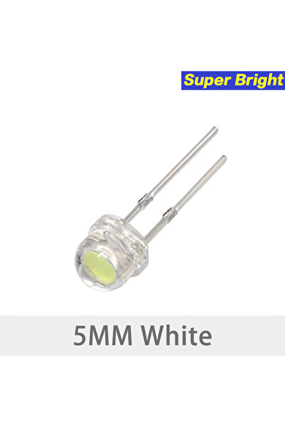 Choice10 50 قطعة من مصابيح LED على شكل قبعة من القش باللون الأبيض 5 مم أزرق أ...