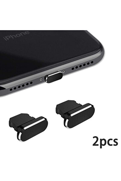 Choice أسود - قطعتان، من 2 إلى 10 قطع، سدادات معدنية فاخرة لحماية منفذ شحن ال...