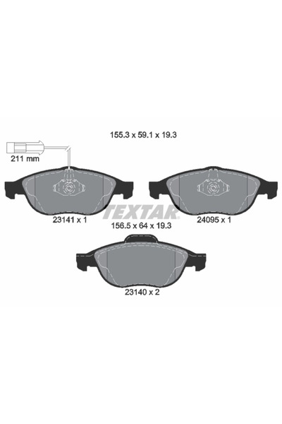 TEXTAR Set Placute Frana Frana Disc Alfa Romeo 147/156 Lancia Lybra