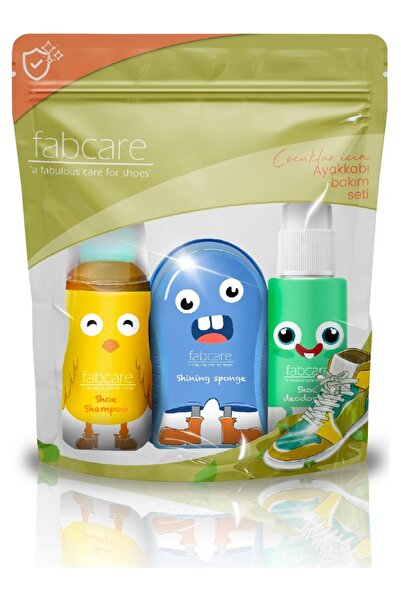 Fabcare Junisteps - Çocuk Ayakkabı Bakım Seti - 3'lü (Deodorant + Şampuan + P...