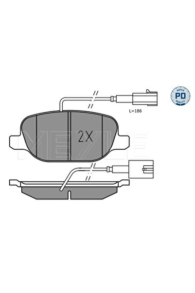 MEYLE Комплект спирачни накладки Дискова спирачка задна ос Alfa Romeo Giulietta