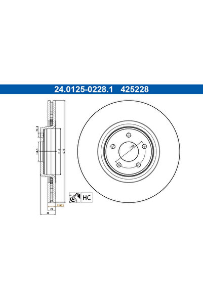 Ate Спирачен диск Форд Фокус 3
