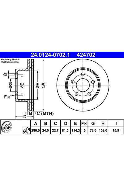 Ate Set Discuri Frana Jeep Cherokee/Comanche/Wrangler 1 1984-2007