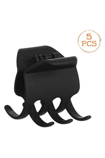 OEM Set of 5 Matte Black Hair Clips, 3.5 cm