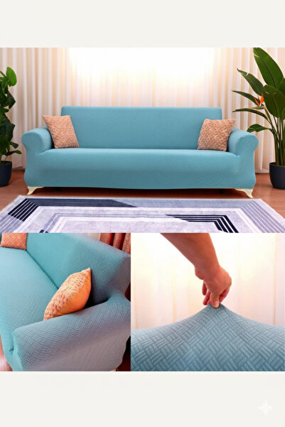 kutlale Jacquard Sofa Couch Bed Cover Basket Pattern 3 Seater (1 Piece)