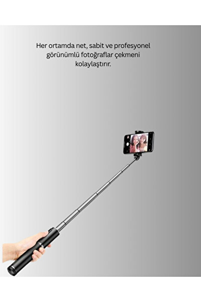 FrereConception Bluetooth selfie stick - with light, foldable, remote control