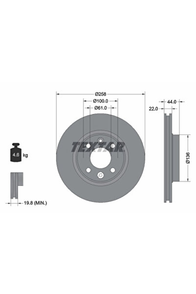 Krieger Disc Frana Dacia Logan 2/Logan Mcv 2/Sandero 2 Renault Clio 4/Logan 1...