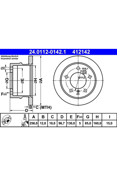 Ate Disc Frana Mercedes-Benz Sprinter 2-T Bus/Sprinter 2-T Caroserie/Sprinter...