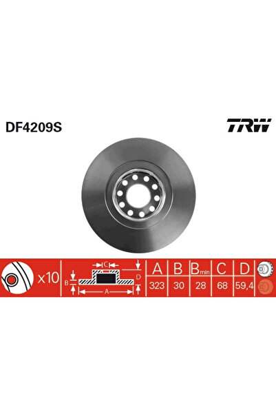 TRW Disc Frana Audi A6 C4/A8 D2/A8 D3 Vw Phaeton