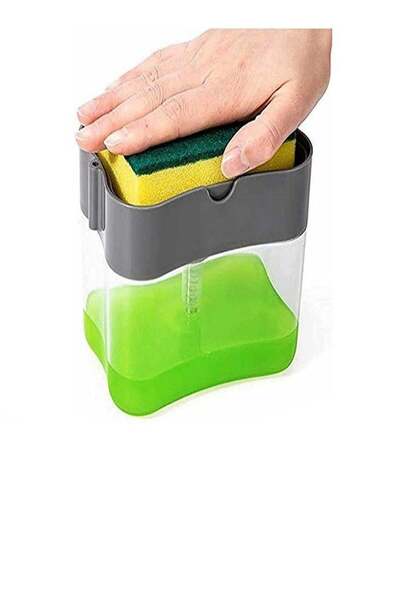 RAHALIFE HOME SOLUTION موزع صابون رحالايف ٢ في ١ مع رف إسفنجي - مضخة يدوية، س...