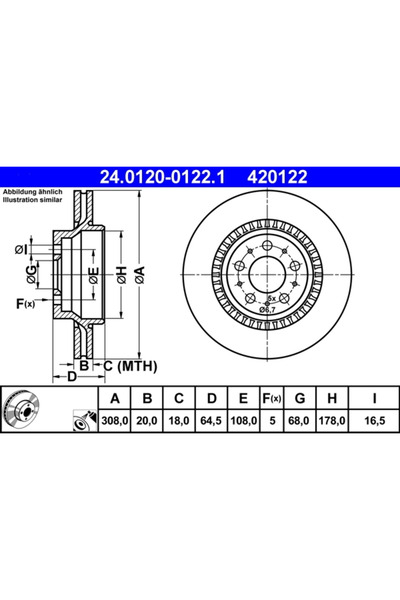 Ate Set Discuri Frana Volvo XC90 1 2002-2014