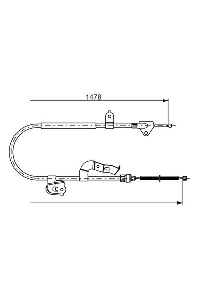 Bosch Cablu Frana De Parcare Citroen C1 Peugeot 107