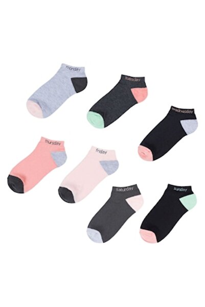 MYONNA IT & E- COMMERCE Women's Socks Zokni, Short, Set of 7 Pairs, Multicolor, Days of the Week