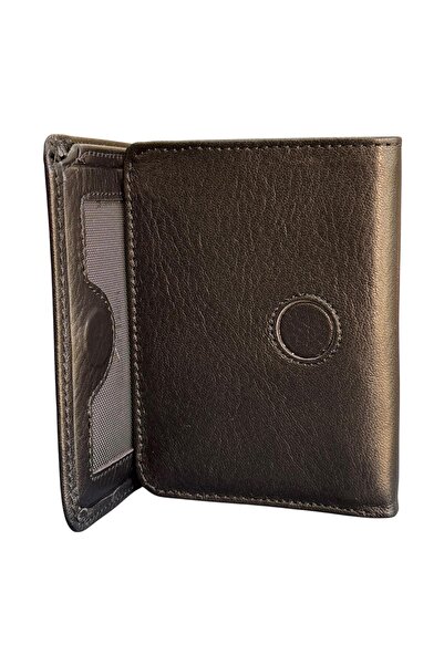 S.S SÜZER DERİ Siyah Mıknatıslı Üçe Katlanır Model Hakiki Deri Spor Erkek Cüz...