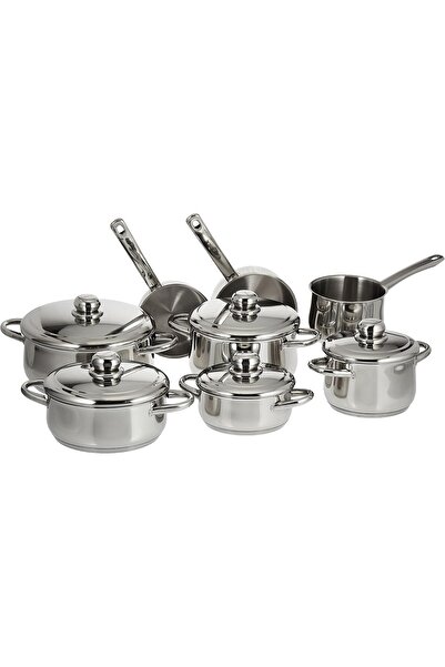 Fagor Stainless Steel 13-Piece Cookware Heavy Duty With Stainless Steel Handle, Bat Silver 13 Pcs